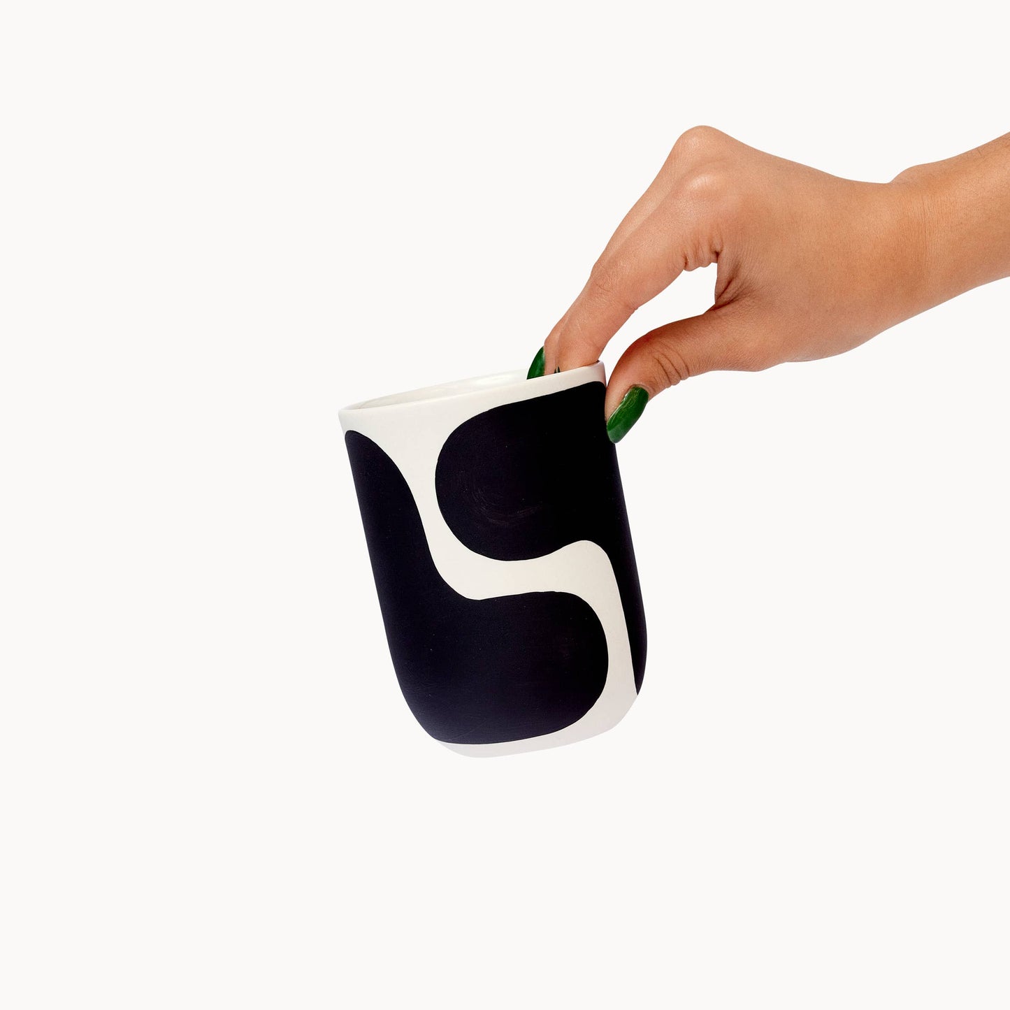 Black Color Block Coffee Cup