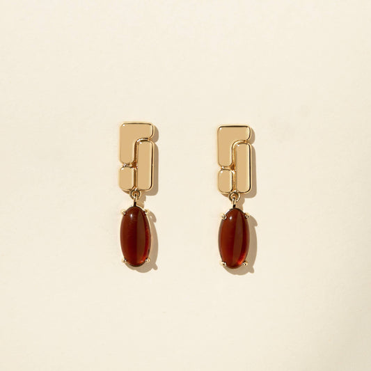 Lindsay Lewis - Belden Earrings - Brown: Gold Plated