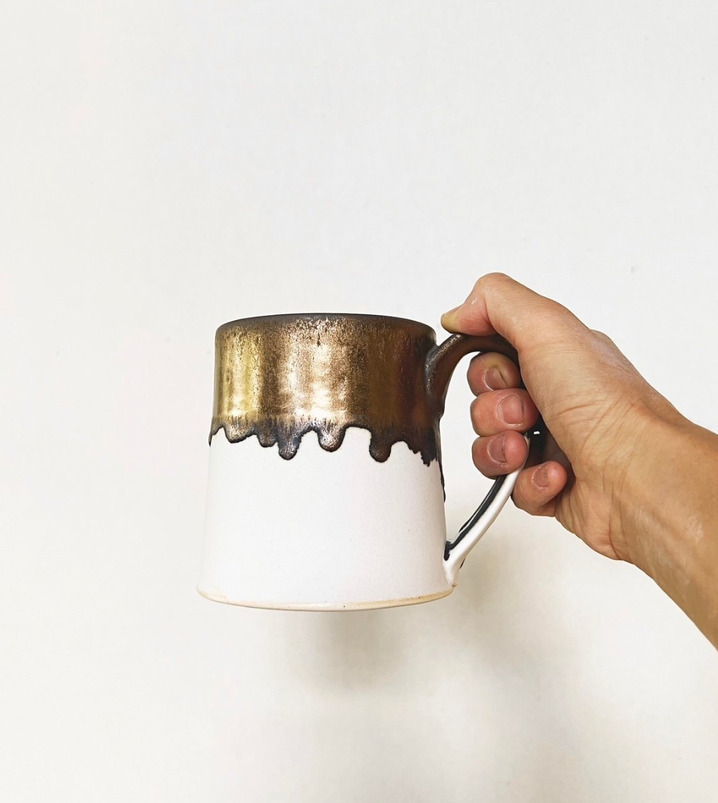 Gold + White Mug