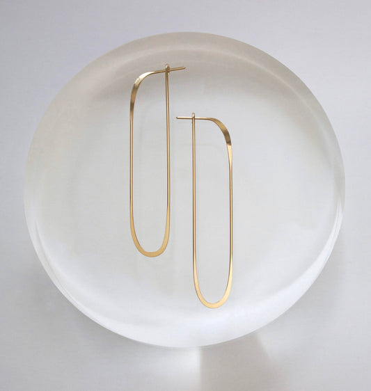 Long Oval Earrings: Gold Fill