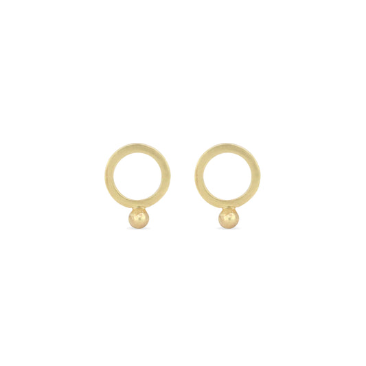 Gold Dot Circle Studs