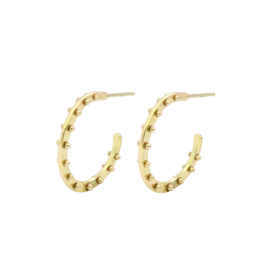 Full Dot Hoops - Gold